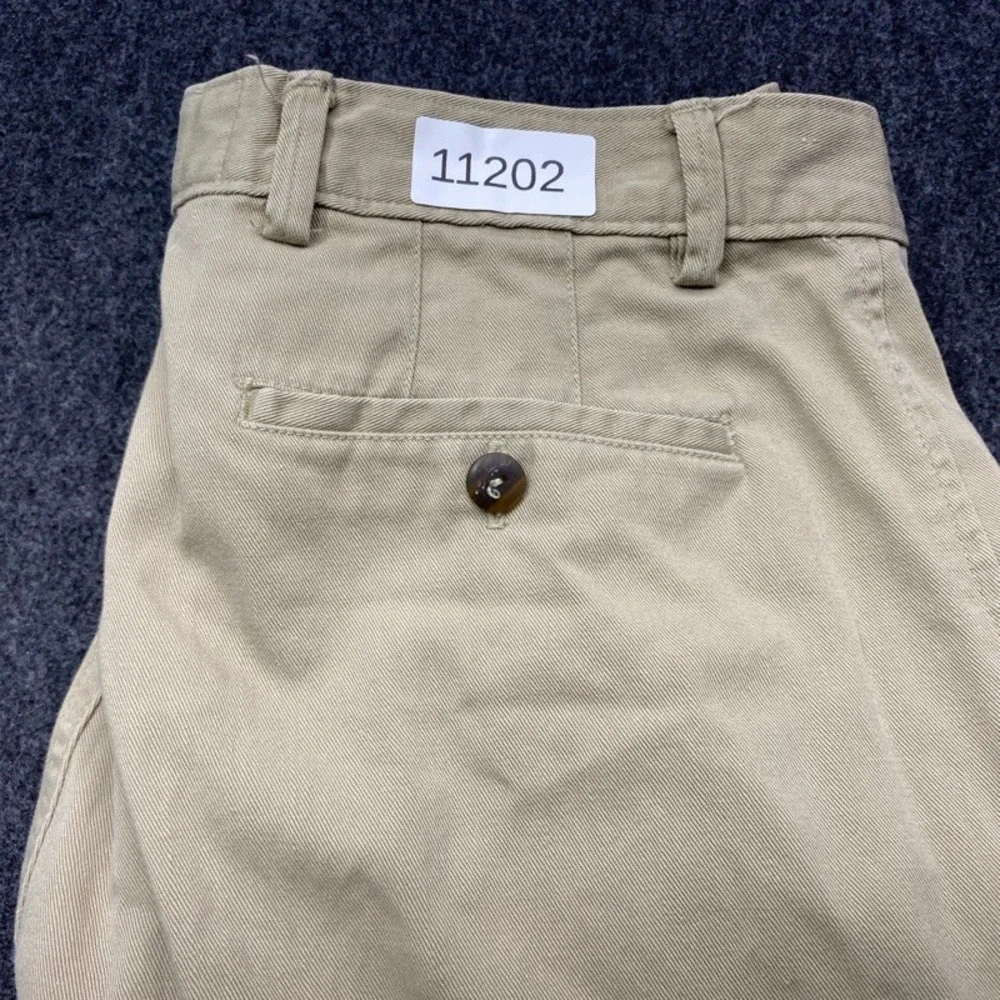 Calvin Klein Chinos Men 34 Tan Pleated Cuffed Cotton Trousers PMB7968